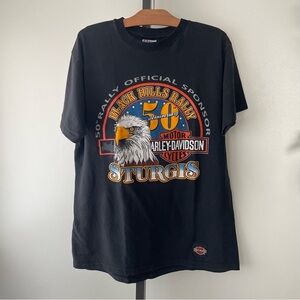 Rare 90s Vintage Sturgis Harley Davidson 50th Anniversary Tshirt Hanes 1990